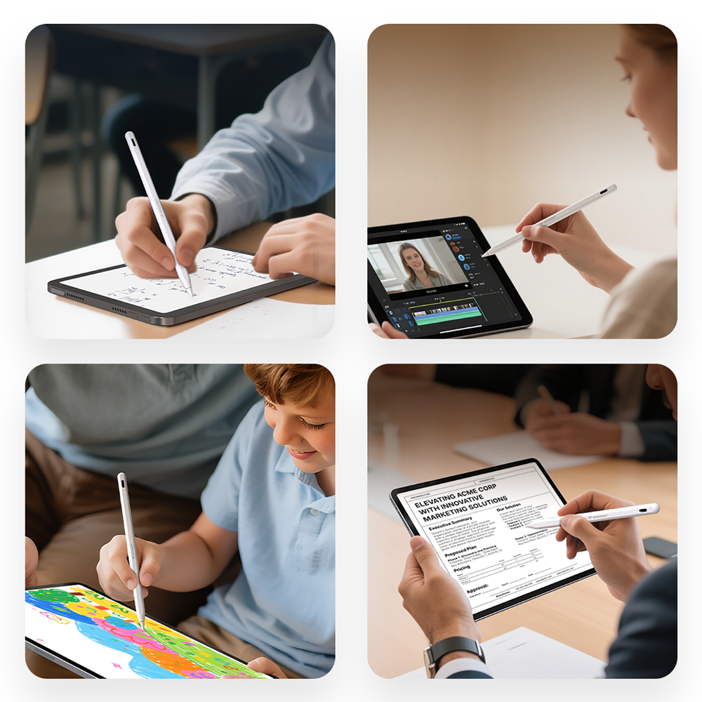 Wozinsky WRA-08 Stylus for iPad USB-C hurtig opladning - hvid