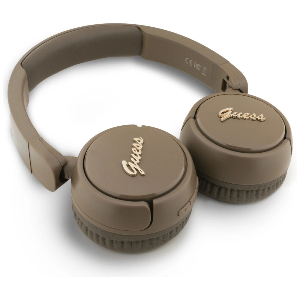 Guess Metal Logo Script Over-Ear Headphones - Brunt