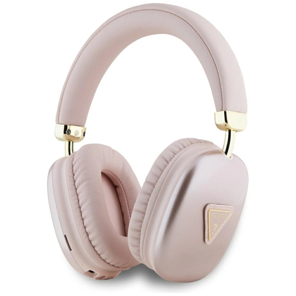 Guess Metallic Triangle Logo Over-Ear Headphones - Pink