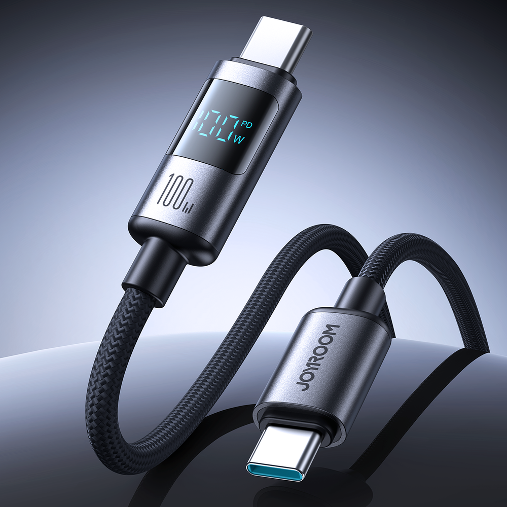 Joyroom S-A16 Pro Prism Series 100W USB-C-kabel - USB-C med digital skærm 1,2 m - sort