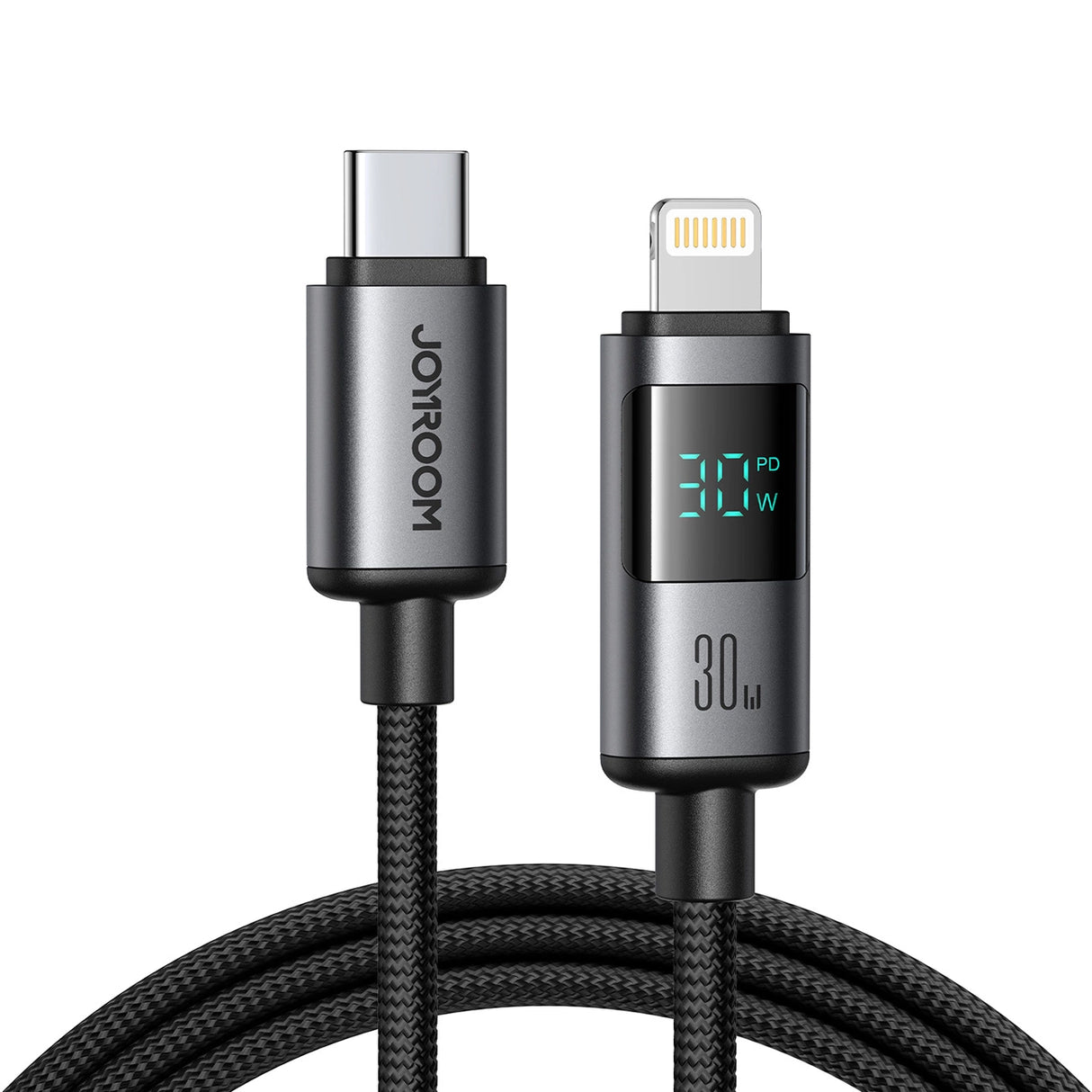 Joyroom S-A16 Pro Prism Series 30W USB-C - Lightning Cable med skærm 1,2 m - sort