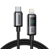 Joyroom S-A16 Pro Prism Series 30W USB-C - Lightning Cable med skærm 1,2 m - sort