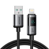 Joyroom S-A16 Pro Prism Series 3A USB-A - Lightning Cable med skærm 1,2 m - sort