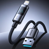 Joyroom S-A16 Pro Prism Series 3A USB-A - Lightning Cable med skærm 1,2 m - sort