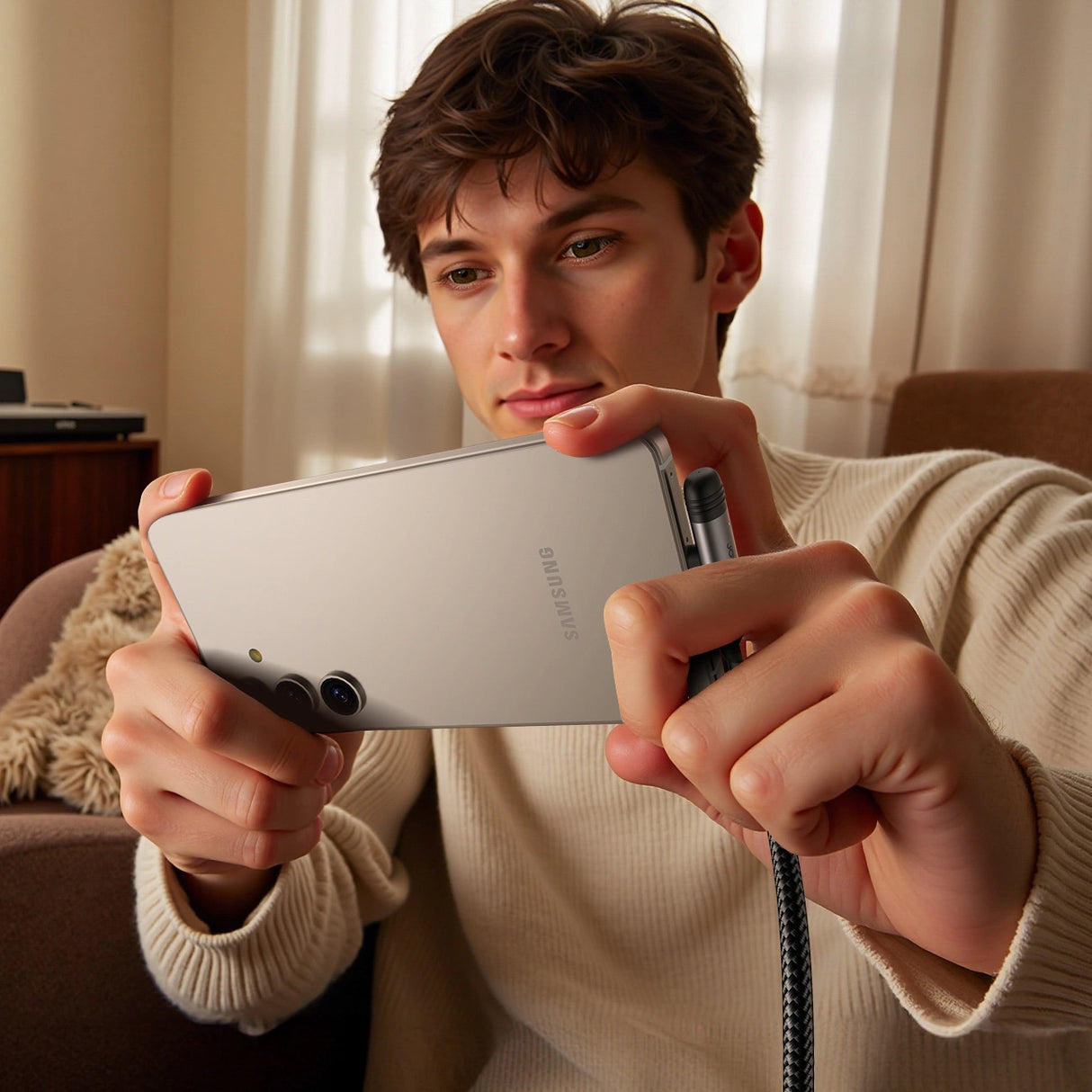 Joyroom S-A56 EnjoyX Series 90° USB-A - USB-C 3A kabel 1,2 m - sort