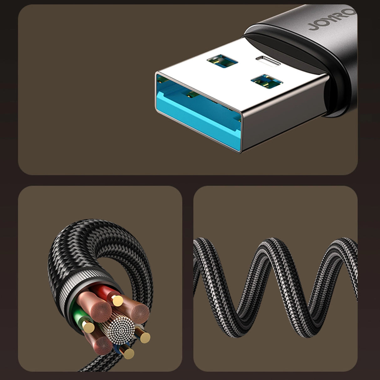 Joyroom S-A56 EnjoyX Series 90° USB-A - USB-C 3A kabel 1,2 m - sort