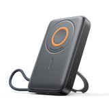 Joyroom JR-PBM02 Powerbank 22.5W 10000mAh 3in1 Magnetisk Induktiv Kompatibel med MagSafe med indbygget kabel - sort