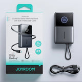 Joyroom JR-PR1 10000mAh 22.5W Powerbank med indbygget indtrækbart USB-C-kabel - sort