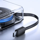 Joyroom JR-PR1 10000mAh 22.5W Powerbank med indbygget indtrækbart USB-C-kabel - sort