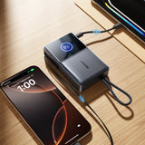 Joyroom JR-PR1 10000mAh 22.5W Powerbank med indbygget indtrækbart USB-C-kabel - sort