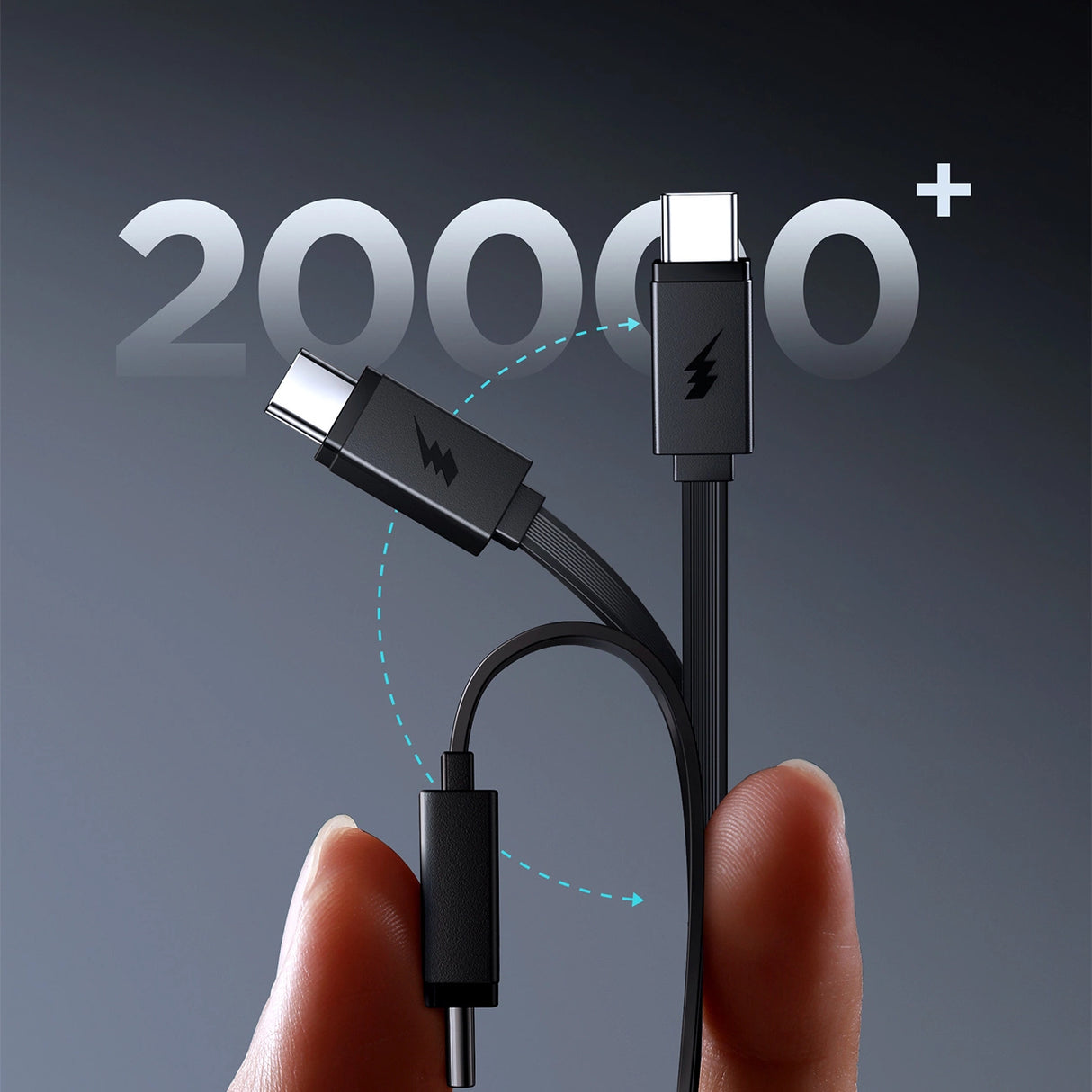 Joyroom JR-PR1 10000mAh 22.5W Powerbank med indbygget indtrækbart USB-C-kabel - sort