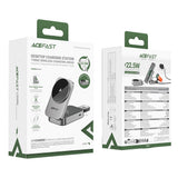 Acefast E22 3-in-1 Wireless Inductive Charging Station, MagSafe Compatible - Gray