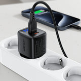 Acefast A116 GaN PD 35W USB-A USB-C Wall Charger with Display - Black