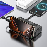 Dudao K11 Pro 20000mAh Powerbank med indbyggede kabler - sort