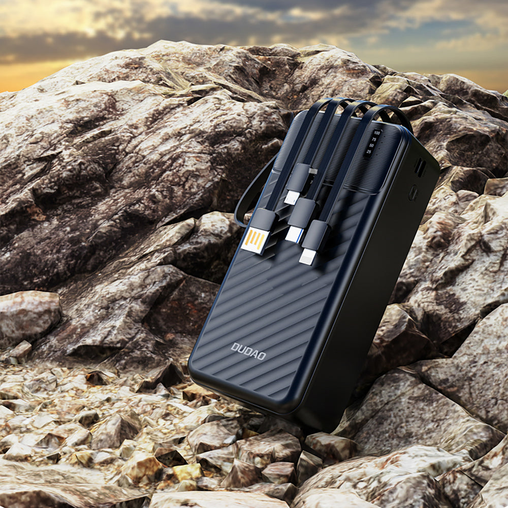 Dudao K11 Max 30000mAh Powerbank with Built-in Cables - Black