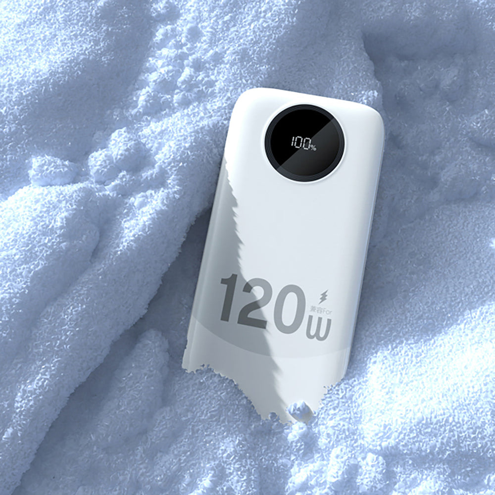 Dudao K13 10000mAh Powerbank med indbygget kabel - hvid