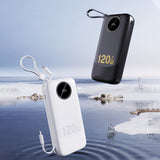 Dudao K13Pro 20000mAh Powerbank med indbygget kabel - sort