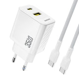 Dudao A27 MaxC 35W Wall Charger + USB-C-kabel - hvid