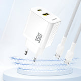 Dudao A27 MaxC 35W Wall Charger + USB-C-kabel - hvid