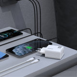 Dudao A29C 65W GaN Wall Charger + USB-C-kabel - hvid