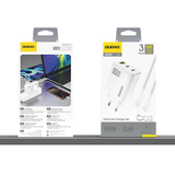 Dudao A29C 65W GaN Wall Charger + USB-C-kabel - hvid