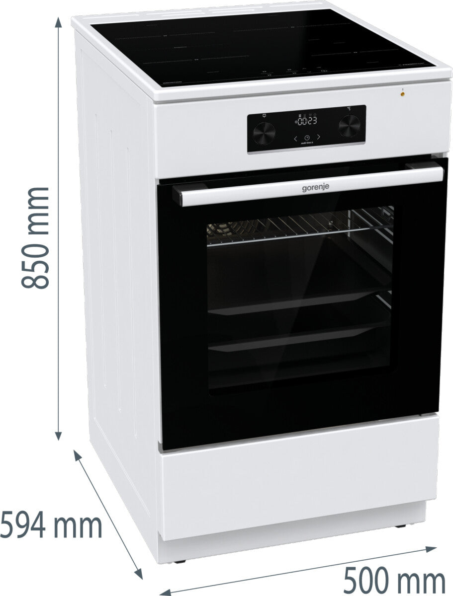 Gorenje GEIT5C60WPG Freestanding cooker Electric Zone induction hob White