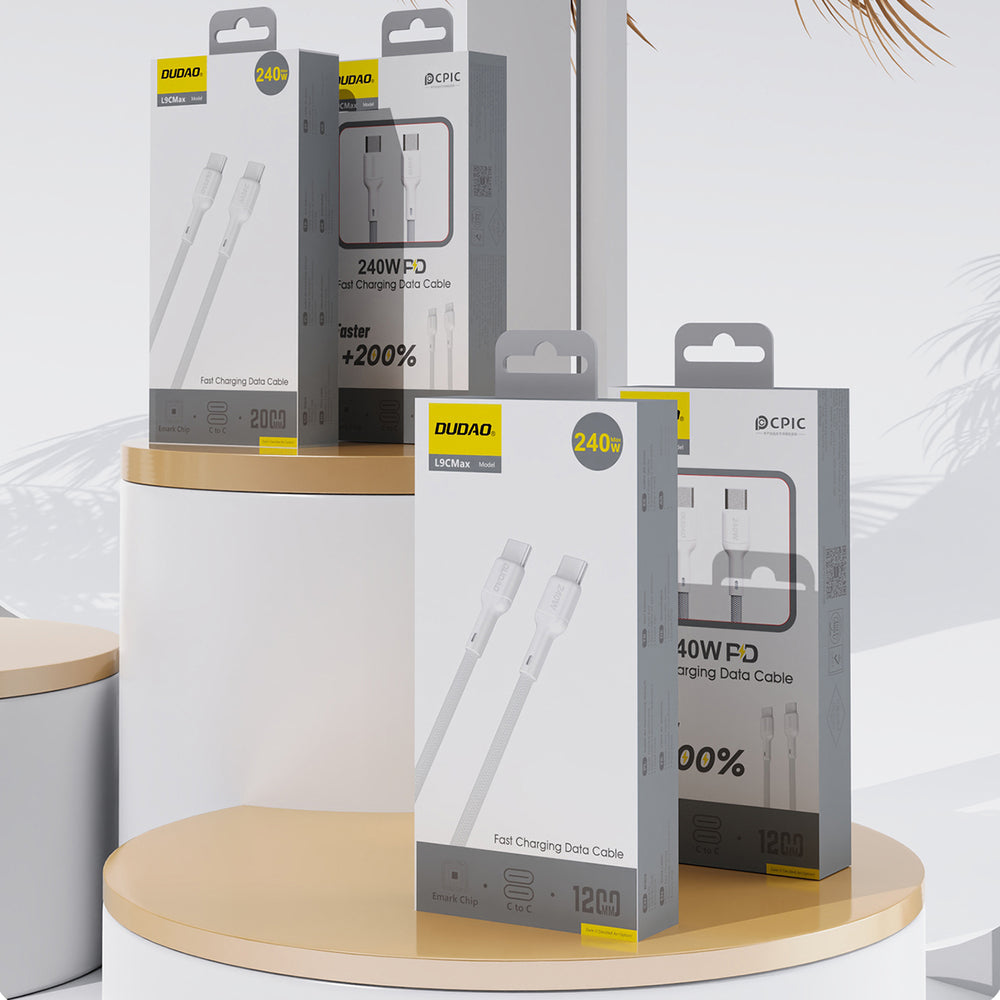 Dudao L9C Max 240W PD USB-C - USB-C 2m Kabel - Hvid