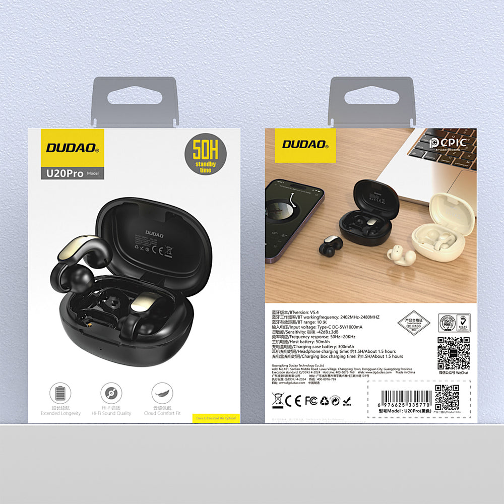 Dudao U20 Pro TWS Bluetooth trådløse hovedtelefoner - sort