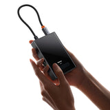 Baseus PioneerJoy 8-i-1 USB-C hub HDMI 4K@60Hz + HDMI 4K@30Hz + DisplayPort 8K@30Hz + VGA + 2 x USB-A 3.0 + 2 x USB-C - grå