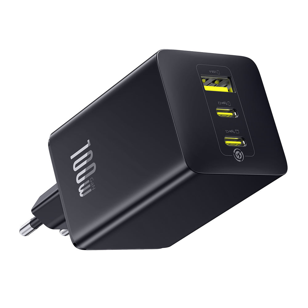 Baseus EnerFill FE11 100W Wall Charger 2 x USB-C + USB-A - sort