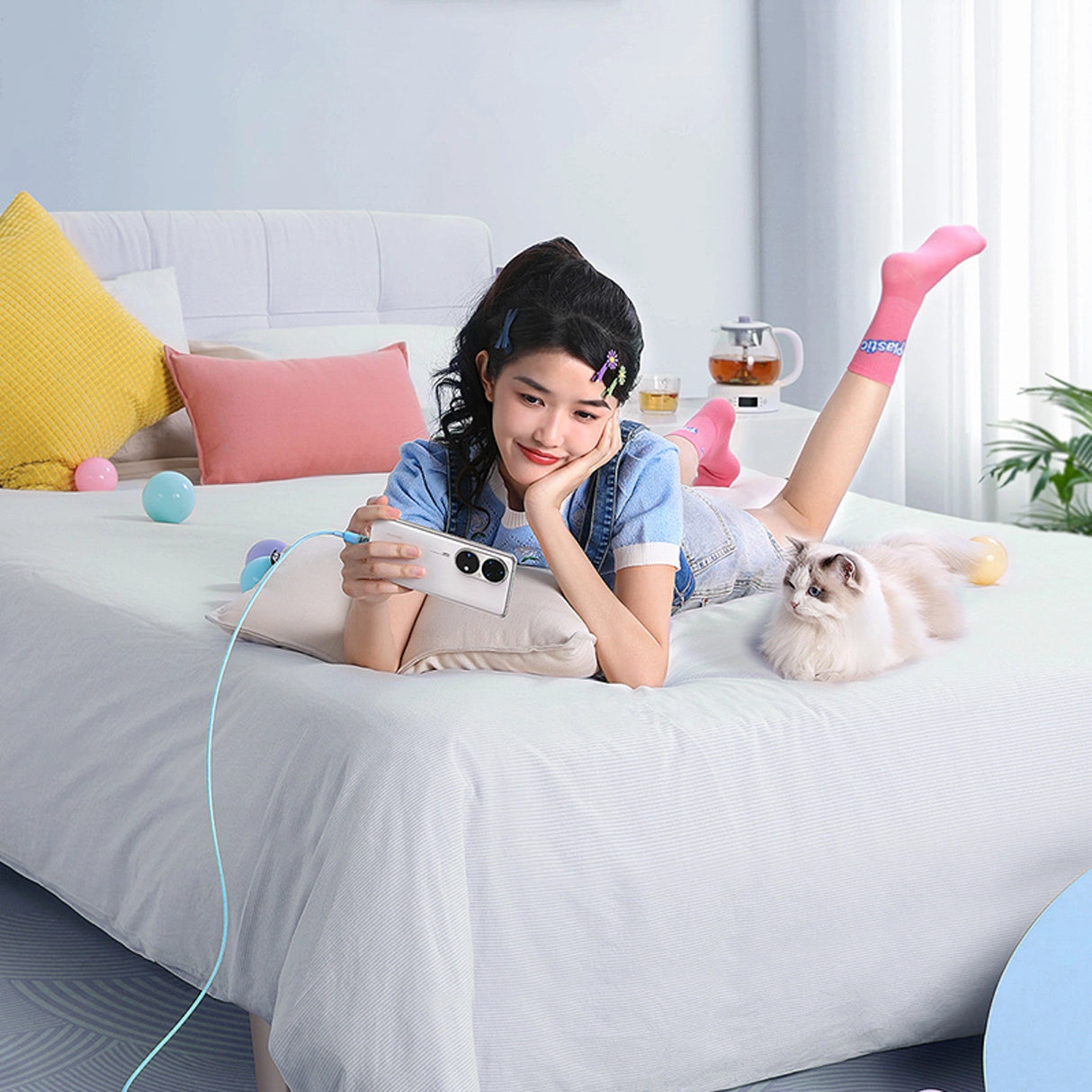 Baseus Explorer 100W USB-C - USB-C-kabel med intelligent temperatur sensor 1m - Blå