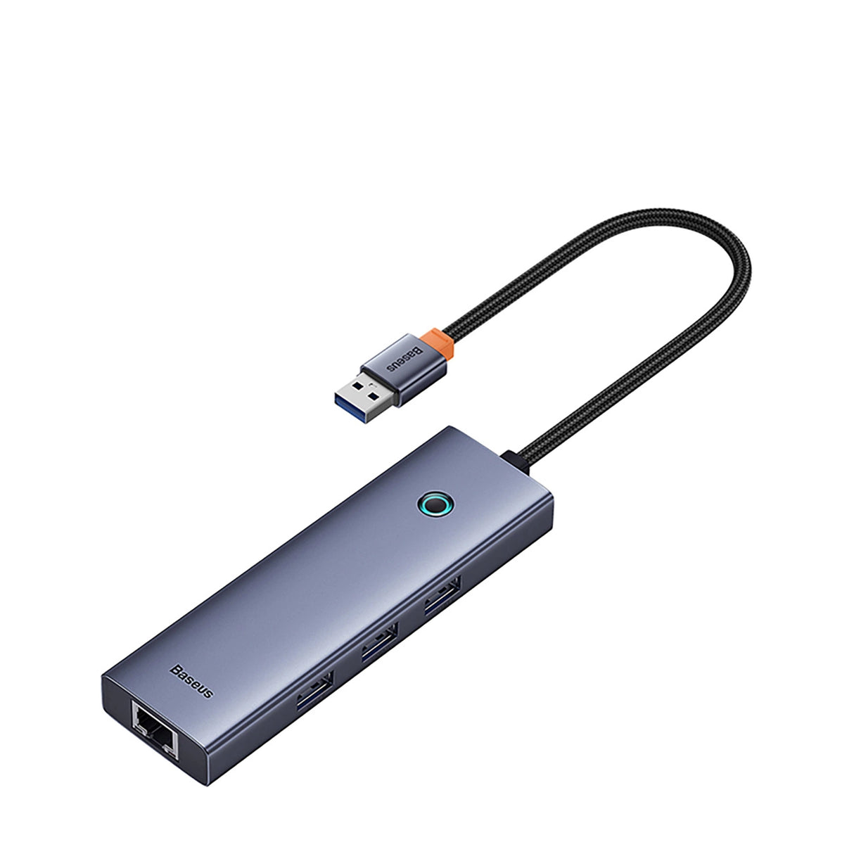 Baseus UltraJoy 4in1 USB-A Hub 3 x USB-A 3.0 + RJ45 - Grå