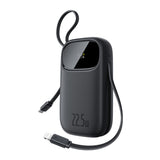 Baseus EnerFill FC31 QPow3 20000mAh 22.5W Powerbank with Digital Display and 2 Built-in Cables (USB-C + Lightning) - Black