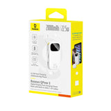 Baseus EnerFill FC31 20000mAh 22.5W Powerbank med digitalt display og 2 indbyggede kabler (USB-C + Lightning) - hvid