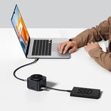 Baseus MagPro Series II 7-i-1 USB-C Hub med MagSafe-kompatibel oplader 15W + HDMI + USB-A + USB-C + SD / TF - sort