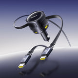 Baseus Enjoyment Max 90W Car Charger 2 x USB-C + USB-A + USB-C Cable - Black