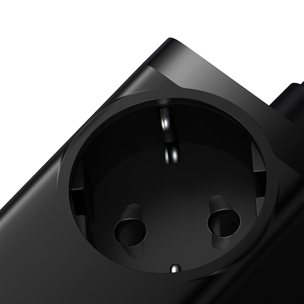 Baseus GaN3 Pro 65W EU-opladningsstation + 2 x USB-C + 2 x USB-A med Baseus Xiaobai USB-C 100W 1m kabel - sort