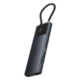 Baseus Metal Gleam II 10in1 HDMI USB-A USB-C RJ45 SD/TF Hub - Gray