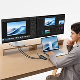 Baseus Metal Gleam II 10in1 HDMI USB-A USB-C RJ45 SD/TF Hub - Gray