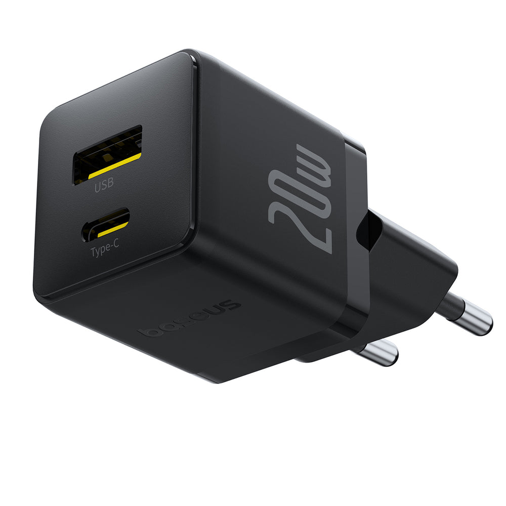 Baseus Palm 20W USB-C USB-A Wall Charger - sort