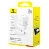 Baseus Palm 20W USB-C USB-A Wall Charger - hvid