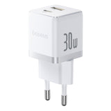 Baseus Palm 30W USB-C USB-A Wall Charger - hvid