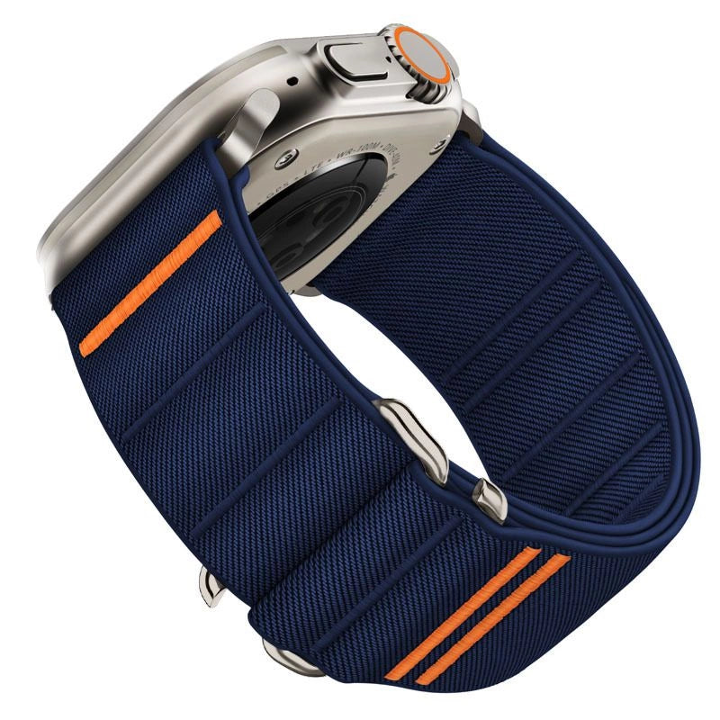 Tech-Protect Nylon Slip Strap til Apple Watch 44 / 45 / 46 / 49 mm - Navy Blue