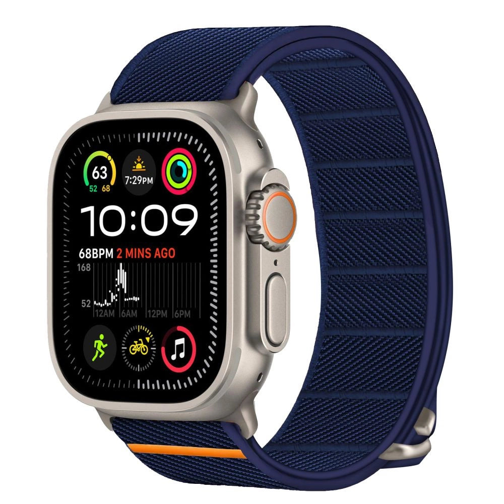 Tech-Protect Nylon Slip Strap til Apple Watch 44 / 45 / 46 / 49 mm - Navy Blue