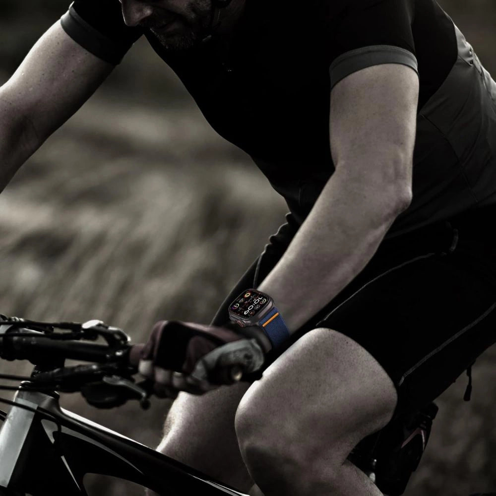 Tech-Protect Nylon Slip Strap til Apple Watch 44 / 45 / 46 / 49 mm - Navy Blue