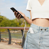 Jisulife håndholdt ventilator Life8 bærbar USB-ventilator med Power Bank-funktion 2000mAh og lommelygte - hvid