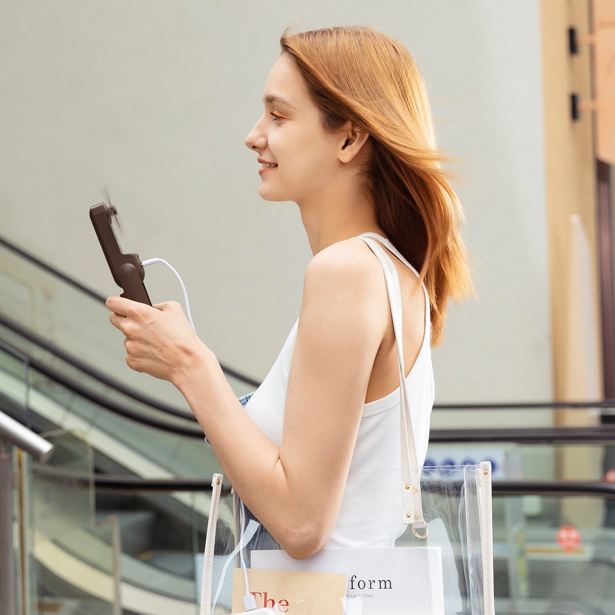 Jisulife håndholdt ventilator Life8 Plus Portable USB-ventilator med Power Bank-funktion 4500mAh og lommelygte - Brunt