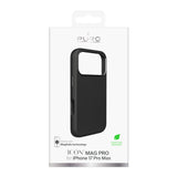 Pure Icon Mag Pro Liquid Silicone Case til iPhone 17 Pro Max, MagSafe Kompatibel, med Kamerabeskyttelse og Aluminiumknapper - sort