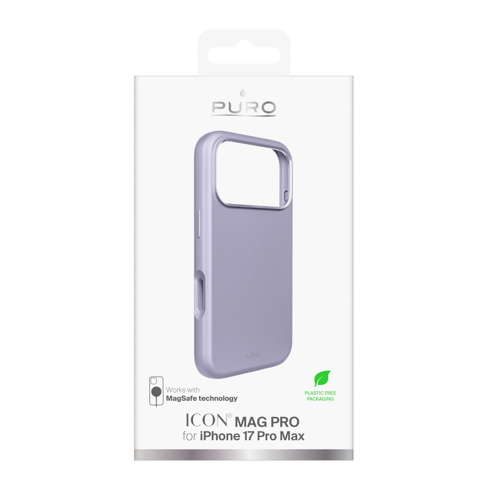 Pure Icon Mag Pro flydende silikonefoder til iPhone 17 Pro Max, MagSafe kompatibel, med kamerabeskyttelse og aluminiumsknapper - Pink