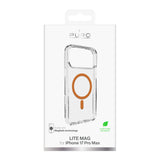 Puro Lite Mag TPU+PC Case Kompatibel med MagSafe til iPhone 17 Pro Max - Transparent med orange ring